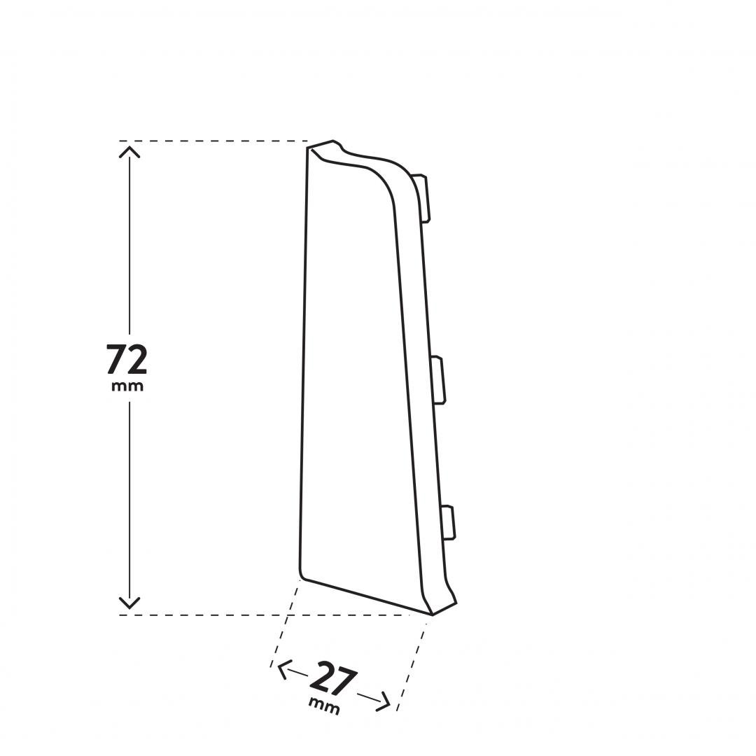 INDO ZAKOŃCZENIE PRAWE+LEWE - DĄB  KAUKASKI 16 - OPAKOWANIE FOLIOWE