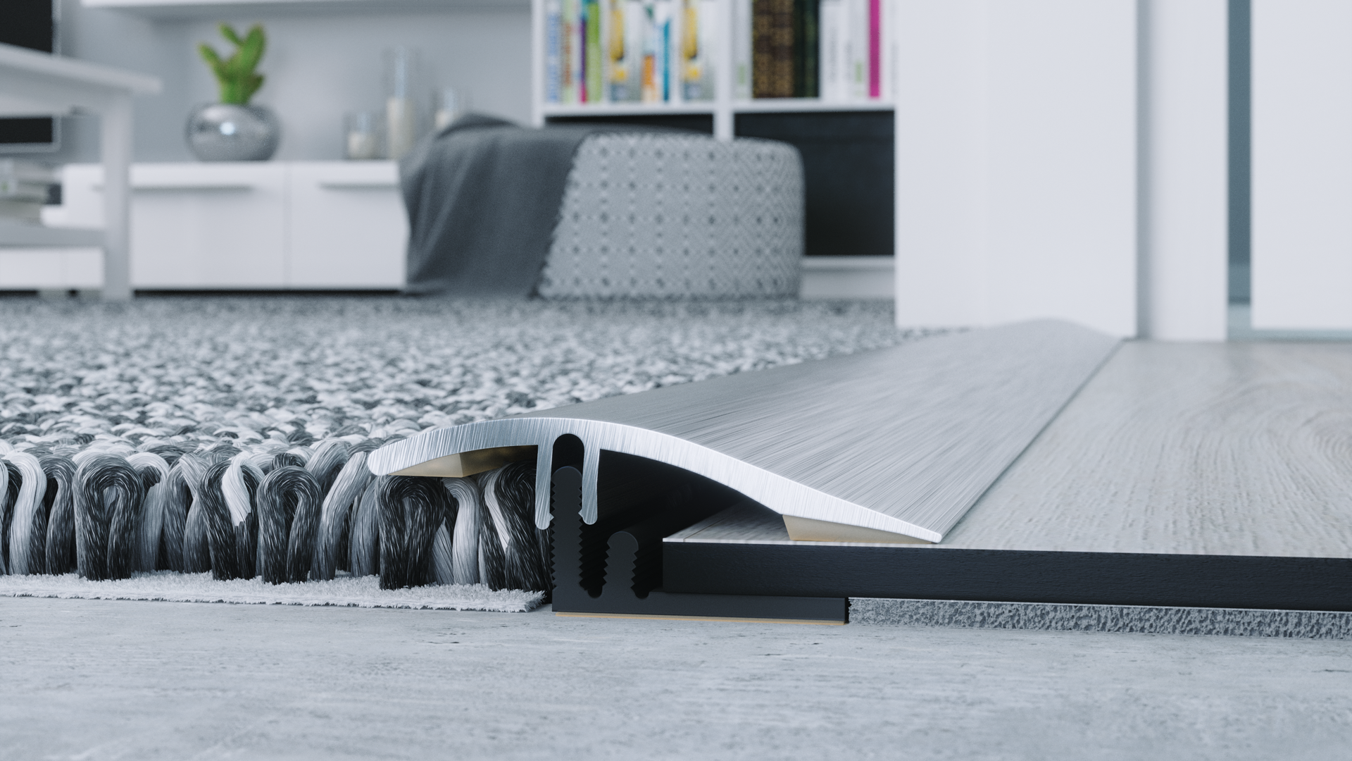 Profil podłogowy Arbiton - PRODUO 38 SZCZOTKOWANE SREBRO B1  - 1,86 M