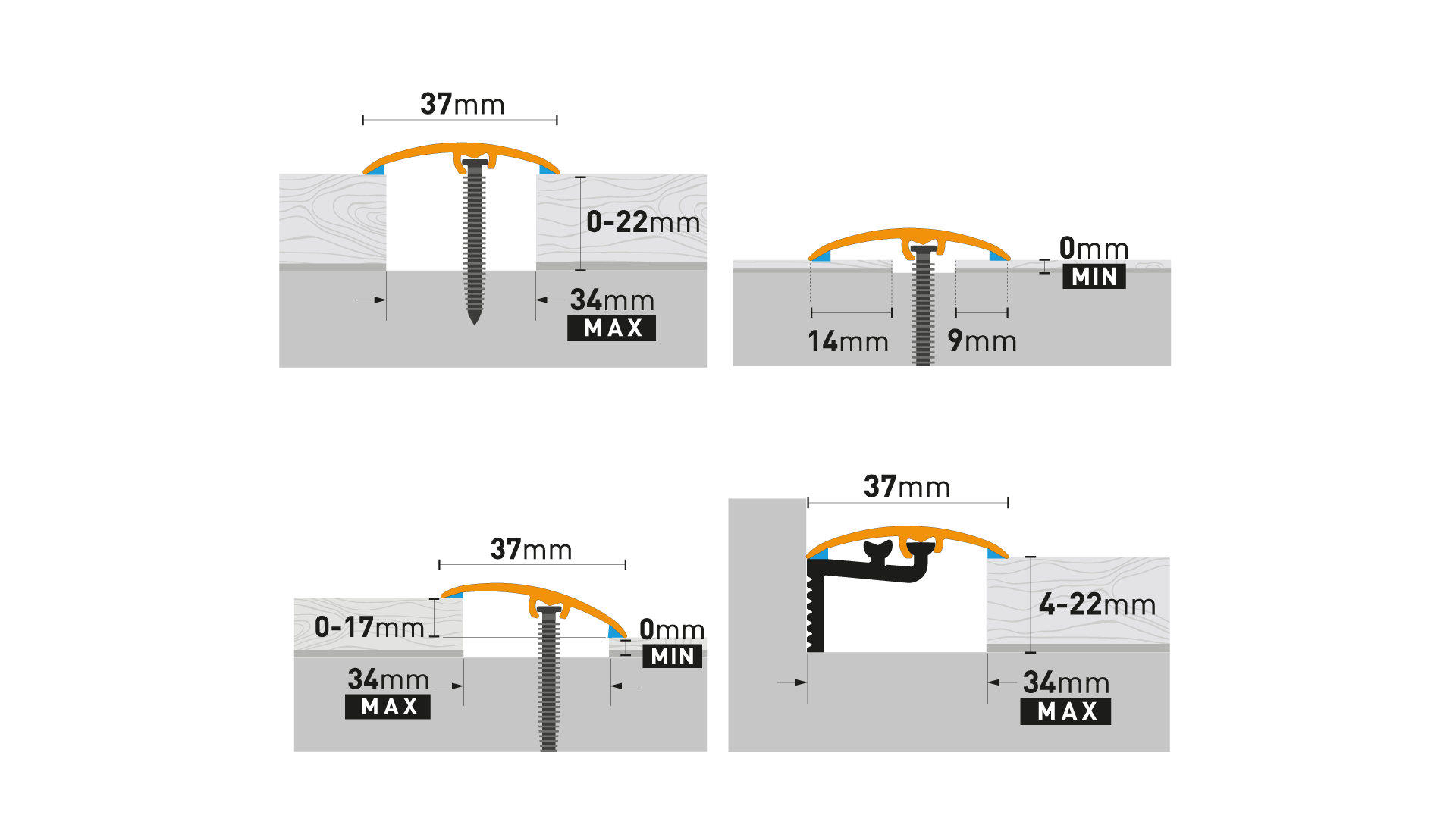 Profil podłogowy Arbiton - CS37 ANTRACYT CS52 - 0,93 M