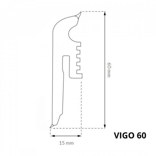 Skirting board Arbiton  - VIGO 60 ROSSPORT OAK 163
