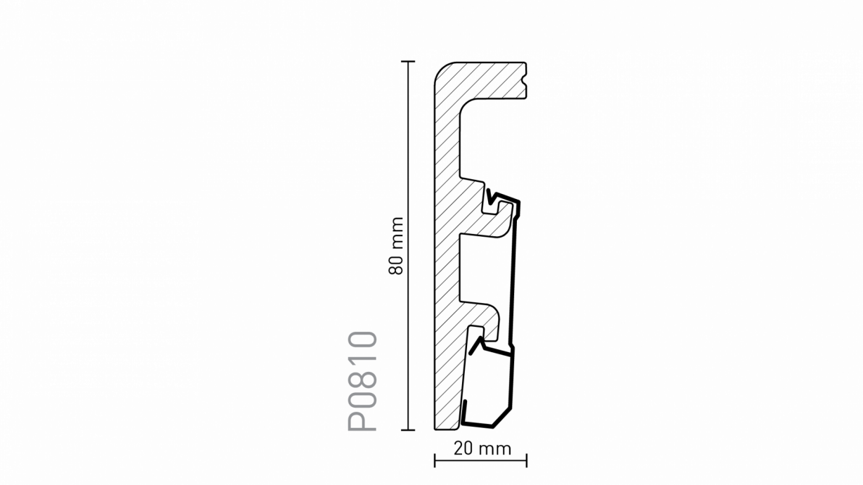 P0810 - PVC-freie Sockelleiste Weiß 80mm