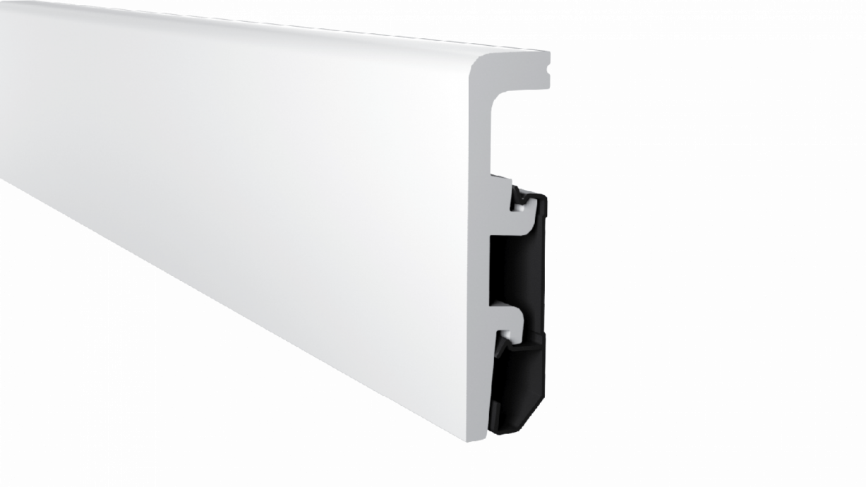 P0810 - PVC-freie Sockelleiste Weiß 80mm
