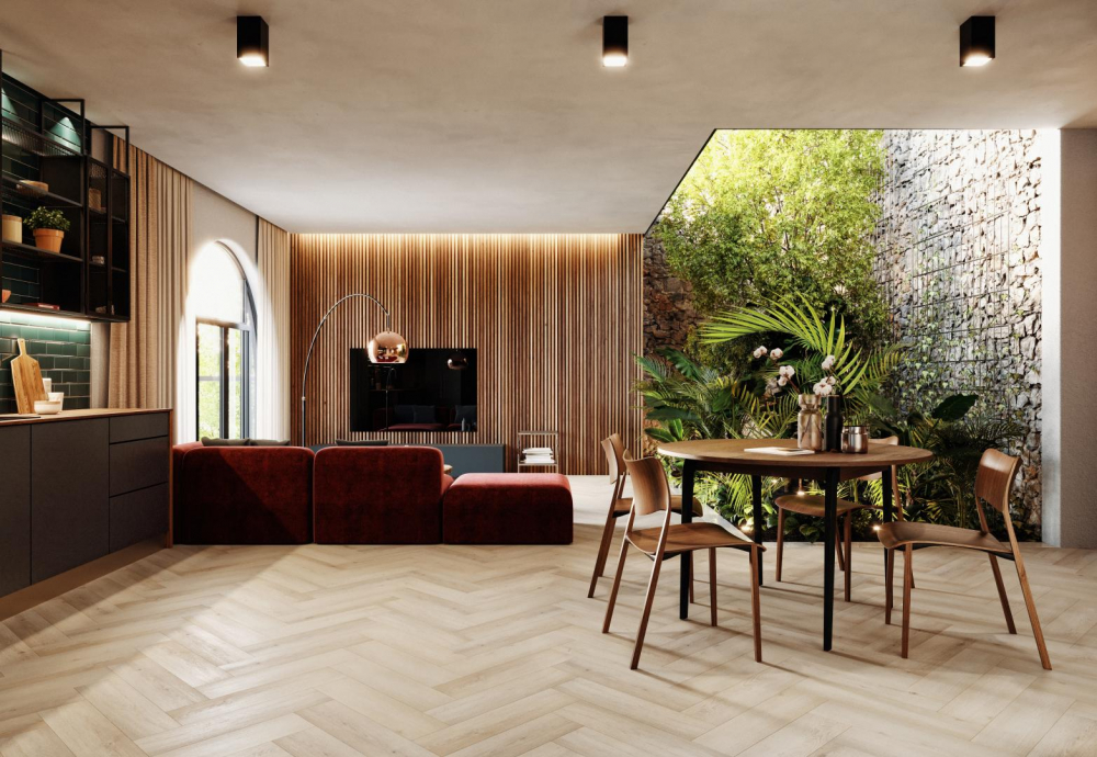 Кварцвиниловая плитка Arbiton Amaron Herringbone - ДУБ ПРЕСТОН - 5mm/0.55mm