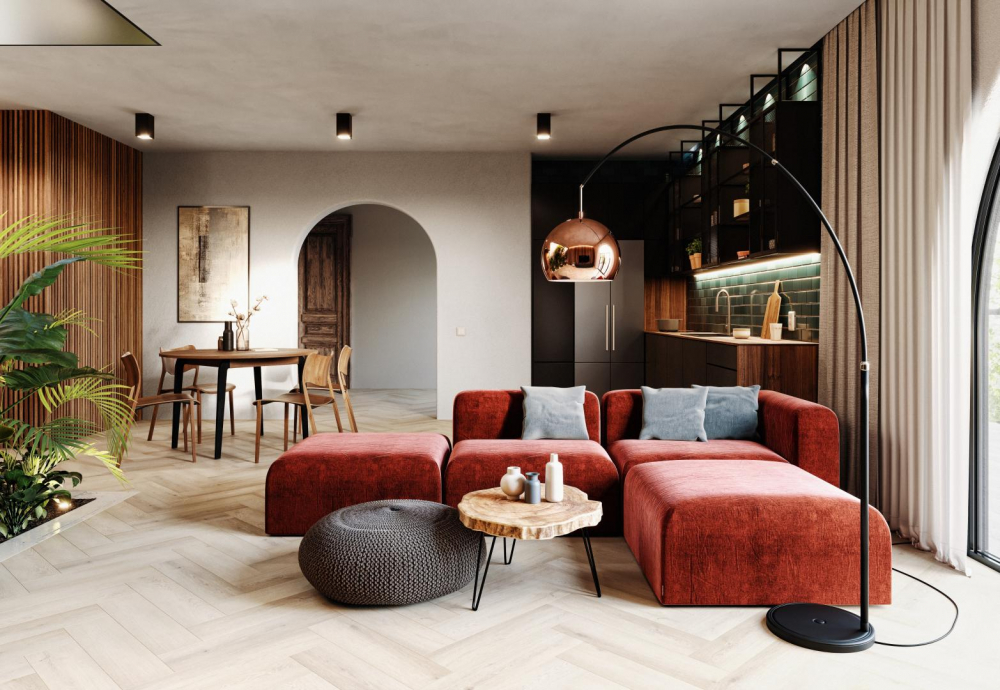 Кварцвиниловая плитка Arbiton Amaron Herringbone - ДУБ ПРЕСТОН - 5mm/0.55mm