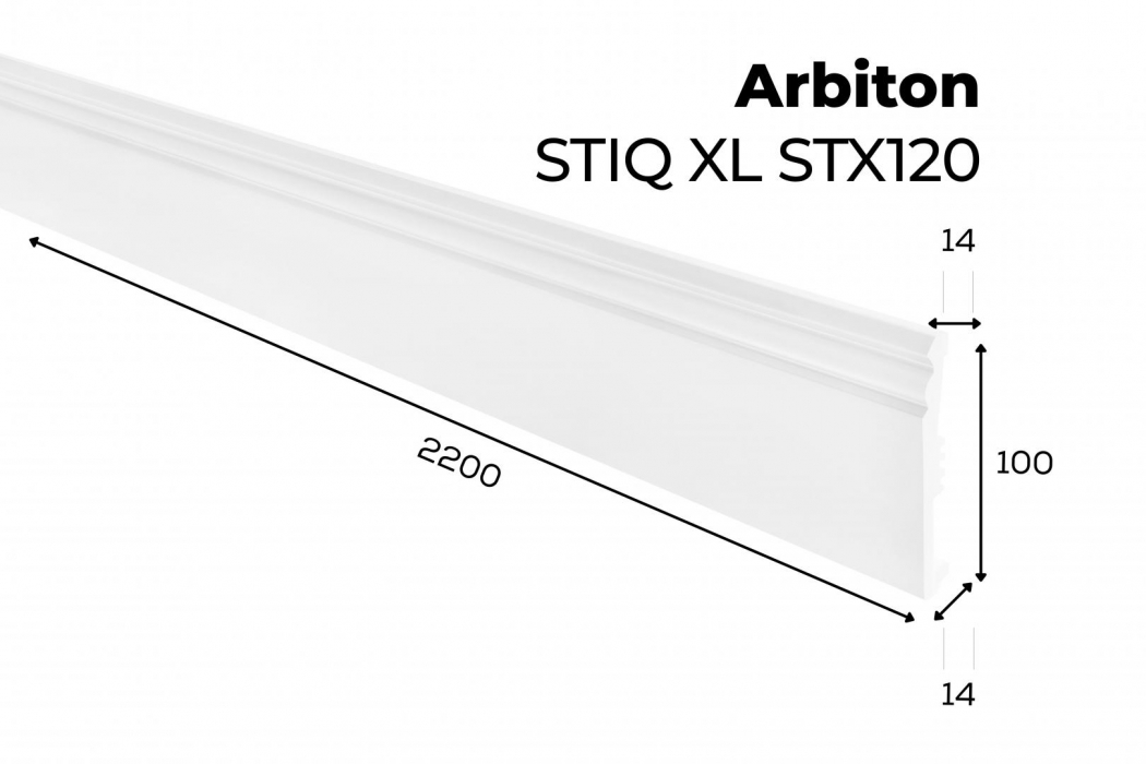 Listwa przypodłogowa Arbiton - STIQ XL BIAŁY ST120
