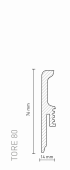 Listwa przypodłogowa Arbiton - TORE 80 BLACK (RAL 9011)