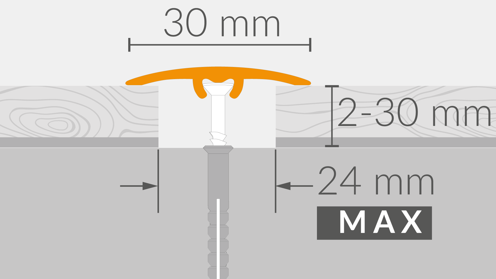 Floor profile Arbiton - SM1 SILVER A1 - 0,93 M