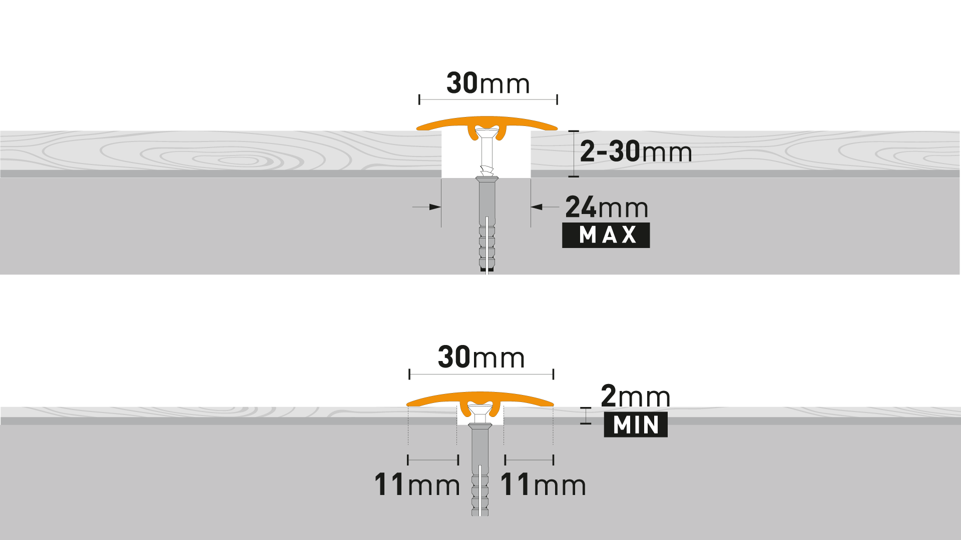 Floor profile Arbiton - SM1 TITANIUM A3 - 1,86 M