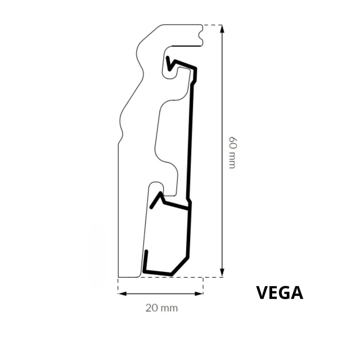 P0620 - PVC-freie Sockelleiste Weiß 60mm