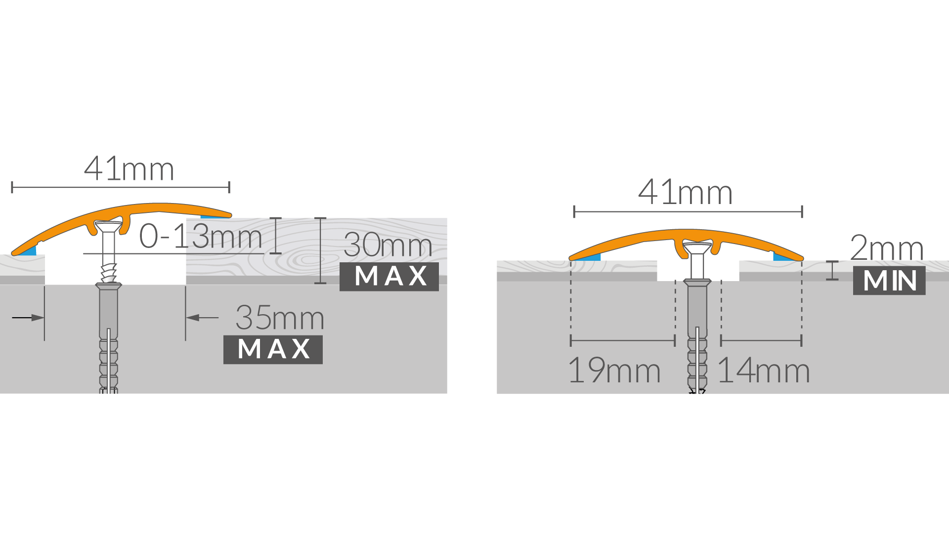 Floor profile Arbiton - SM2 SNOW OAK W25 - 1,86 M