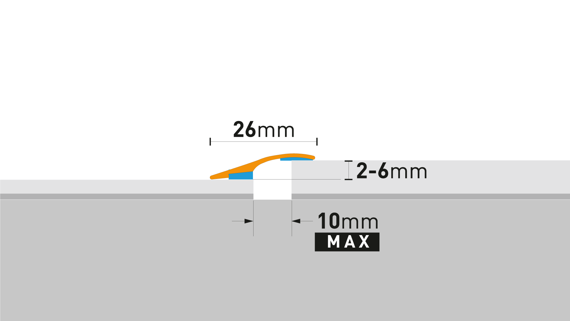 Floor profile Arbiton - PRO 26 BRUSHED SILVER B1 - 1,86 M