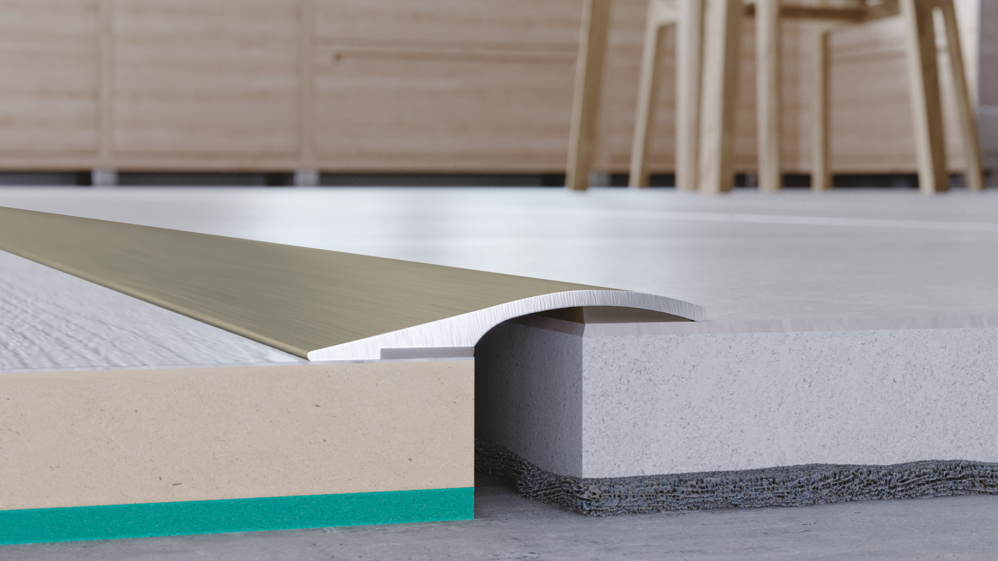 Floor profile Arbiton - PRO 26 BRUSHED TITANIUM B3 - 1,86 M