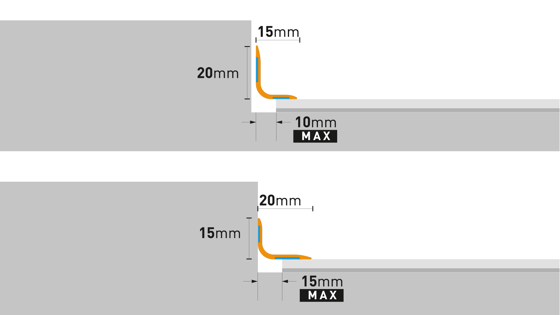 Floor profile Arbiton - PRO L BRUSHED TITANIUM B3 - 1,86 M