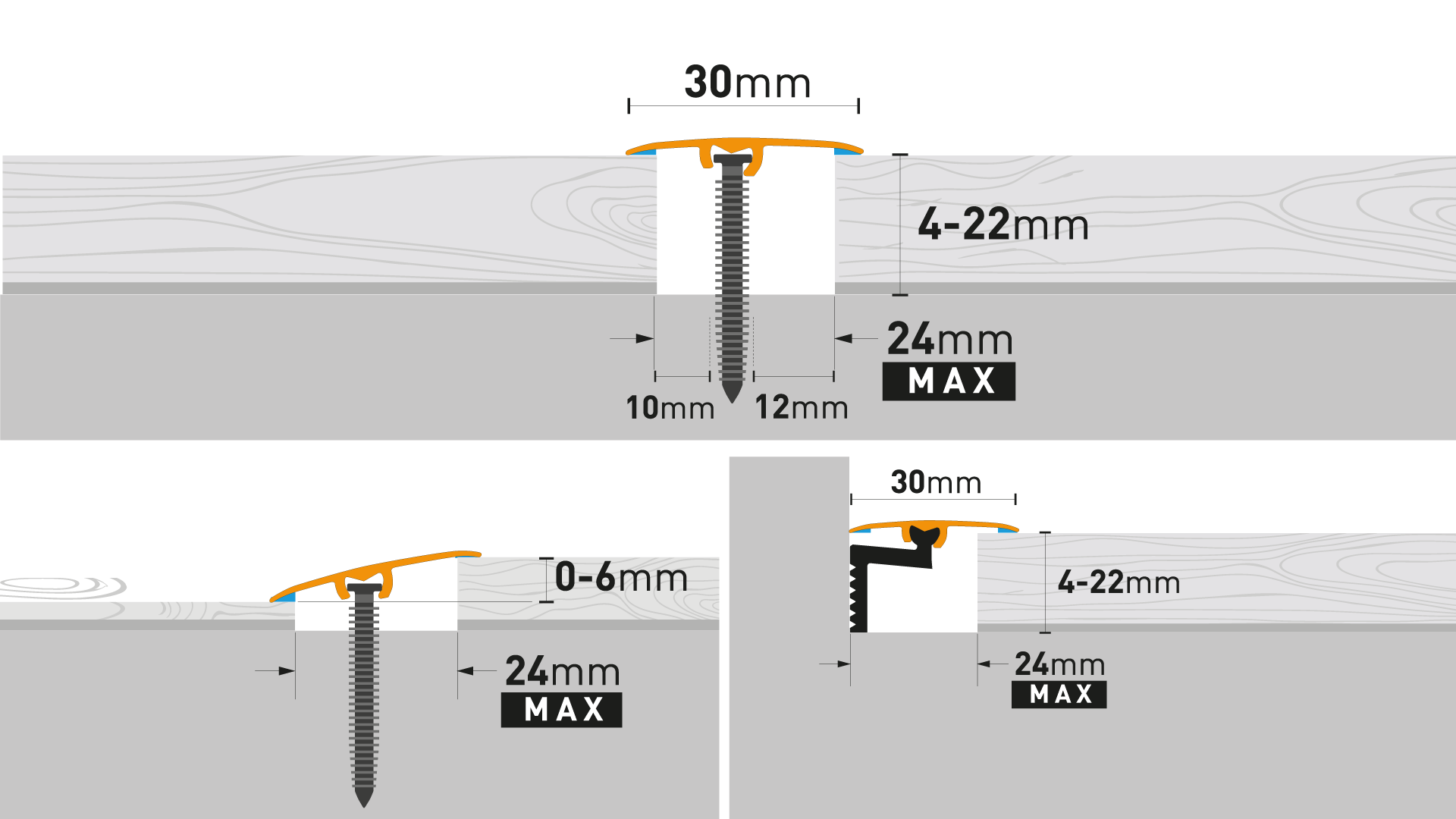 Floor profile Arbiton - CS30 ANTHRACITE CS52 - 1,86 M