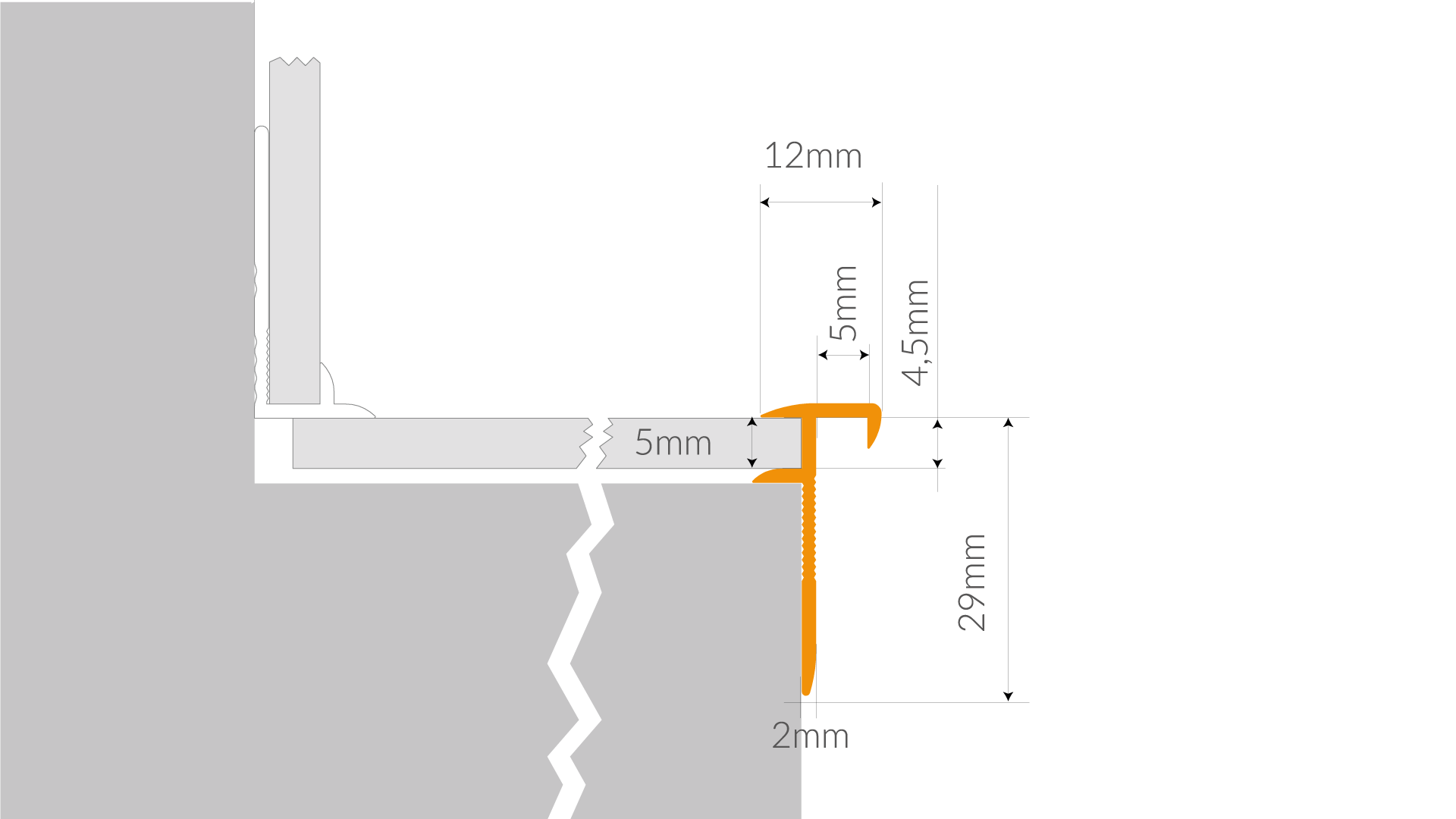 Floor profile Arbiton - PRO S2 BRUSHED TITANIUM B3 - 2,0 M