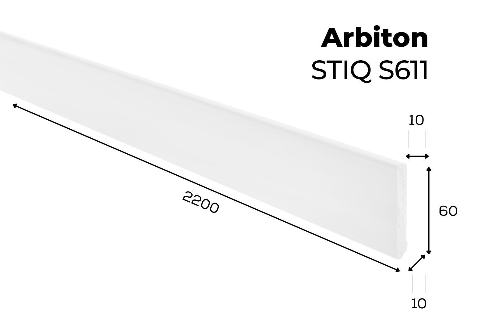 Listwa przypodłogowa Arbiton - STIQ S611 BIAŁA 